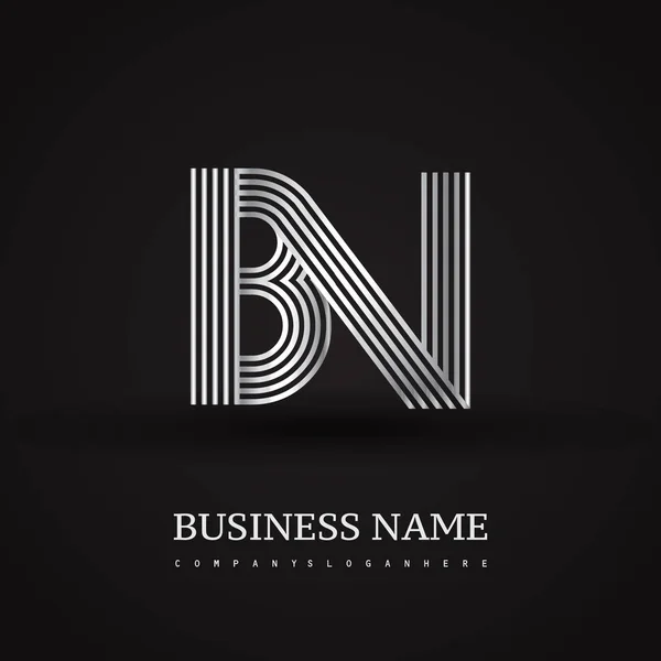 Elegante logotipo inicial BN letras — Vector de stock