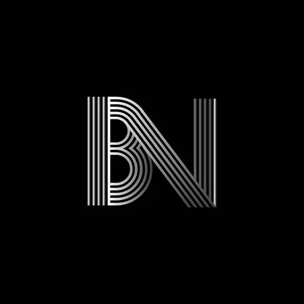 Logotipo inicial elegante BN letras — Vetor de Stock