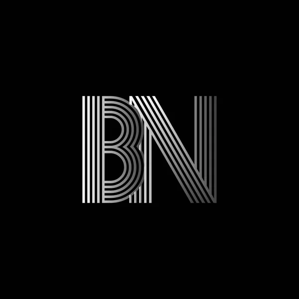 Zarif ilk logo Bn harfler — Stok Vektör