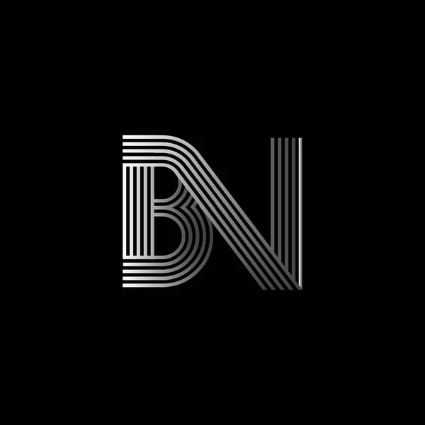 Logotipo inicial elegante BN letras — Vetor de Stock