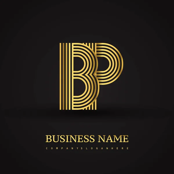 Elegante eerste logo Bp brieven — Stockvector