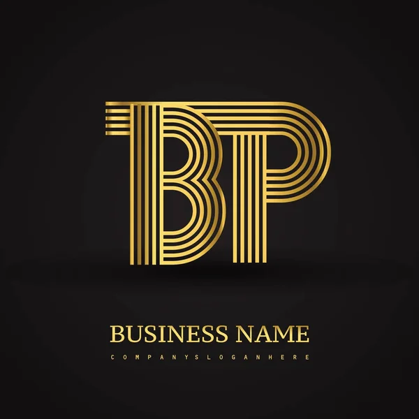 Logotipo inicial elegante letras BP —  Vetores de Stock