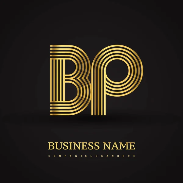 Elegante eerste logo Bp brieven — Stockvector