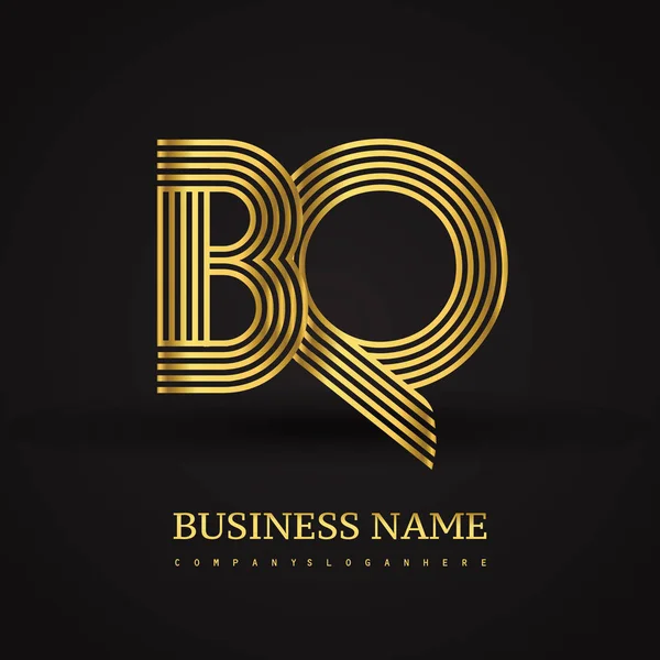 Elegante logotipo inicial BQ letras — Vetor de Stock