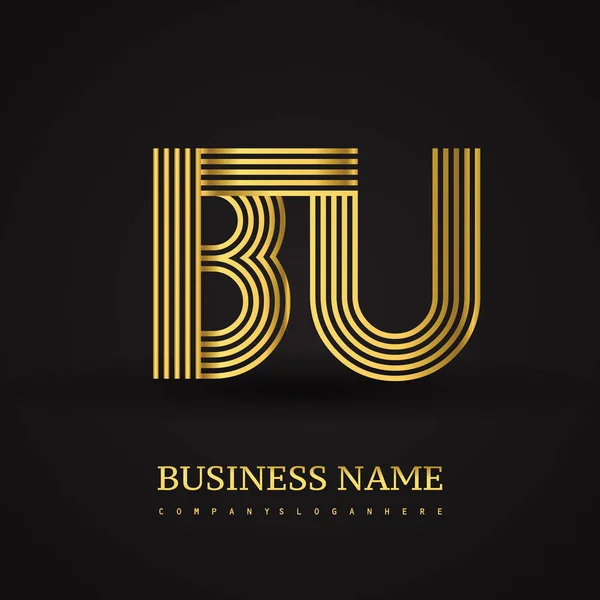 Élégant logo initial lettres BU — Image vectorielle