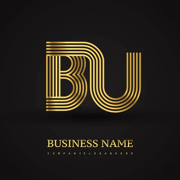 Elegante eerste logo Bu brieven — Stockvector