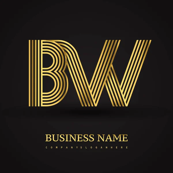 Elegante logotipo inicial letras BW — Vector de stock