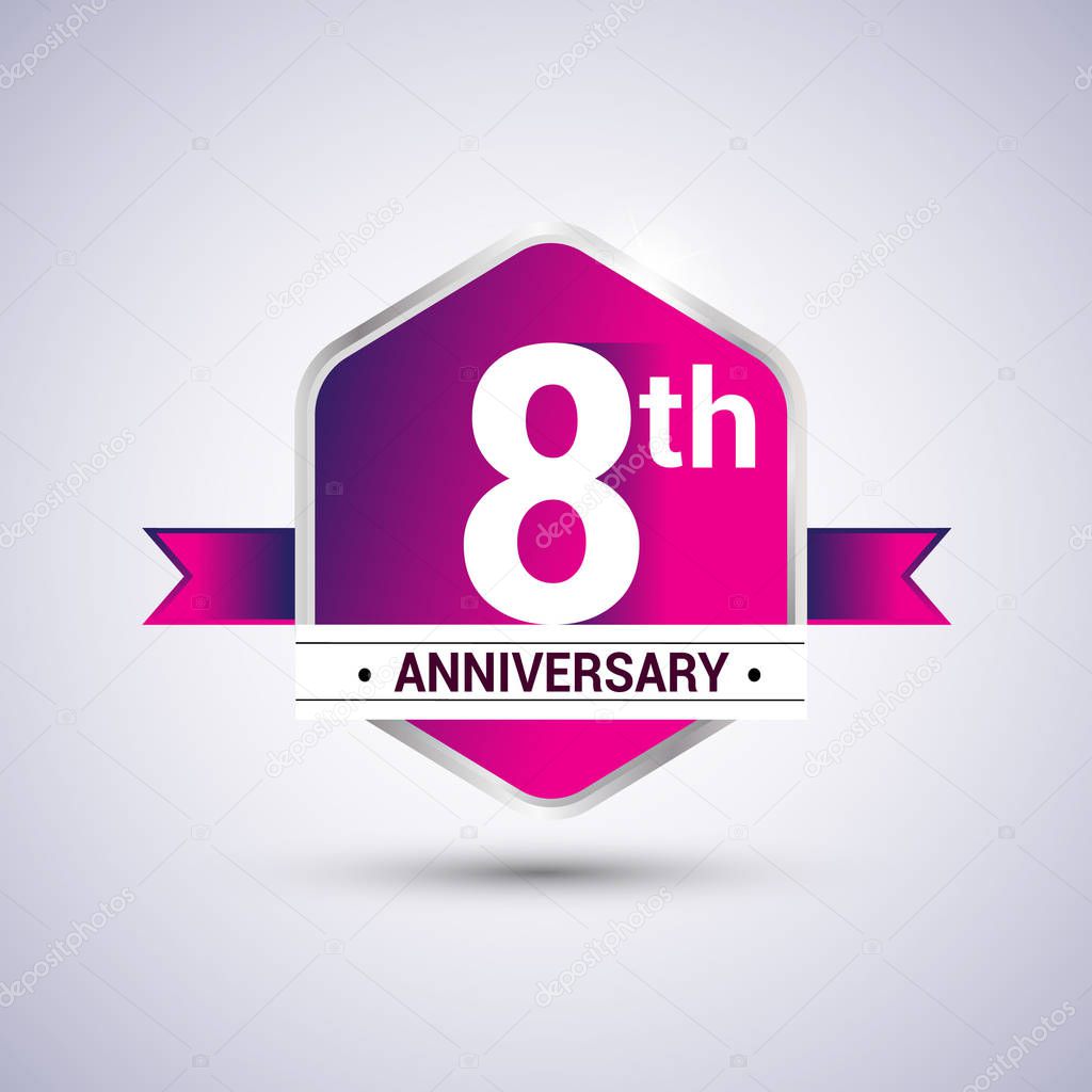 Logo 8th anniversary celebration — Stock Vector © Vectorideas #179822822