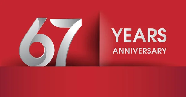 Anos Logotipo Celebração Aniversário Design Plano Isolado Fundo Vermelho Elementos —  Vetores de Stock