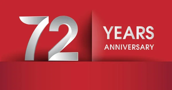 Anos Logotipo Celebração Aniversário Design Plano Isolado Fundo Vermelho Elementos —  Vetores de Stock