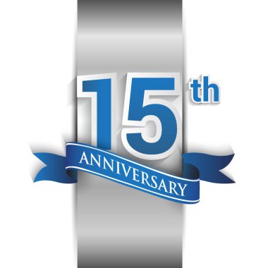 15th yıldönümü kutlama logosu, vektör tasarım şablonu öğeleri doğum günün için parti