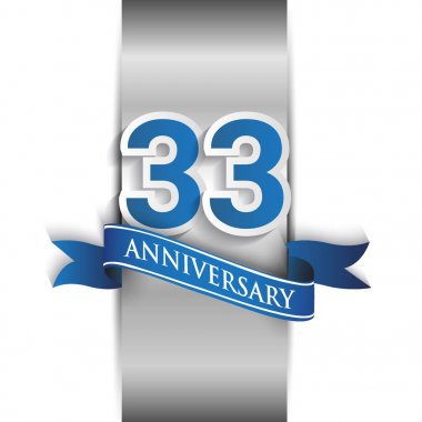 33 yıldönümü kutlama logosu, vektör tasarım şablonu öğeleri doğum günün için parti