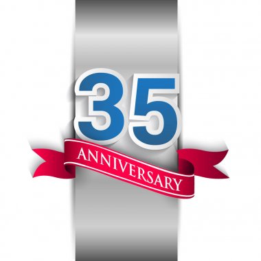 35 yıldönümü kutlama logosu, vektör tasarım şablonu öğeleri doğum günün için parti