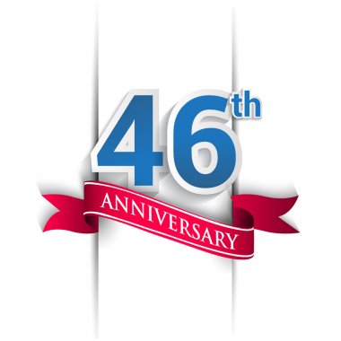 46th yıldönümü kutlama logosu, vektör tasarım şablonu öğeleri doğum günün için parti