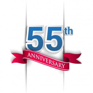 55 yıldönümü kutlama logosu, vektör tasarım şablonu öğeleri doğum günün için parti