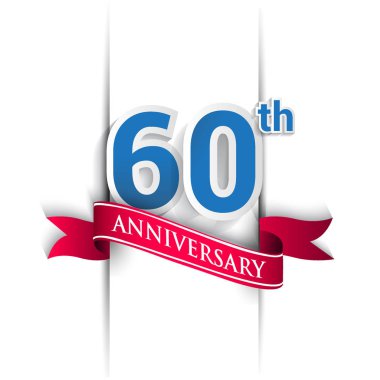 60 yıldönümü kutlama logosu, vektör tasarım şablonu öğeleri doğum günün için parti