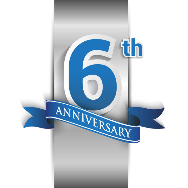 6th Anniversary celebration logo, Vector design template elements for your birthday party