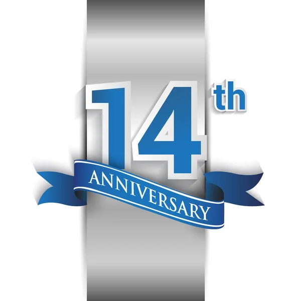 Logo Célébration 14E Anniversaire Éléments Modèle Conception Vectorielle Pour Votre — Image vectorielle