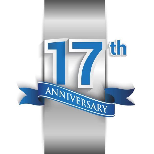 Logo Celebración Del 17º Aniversario Elementos Plantilla Diseño Vectorial Para — Vector de stock