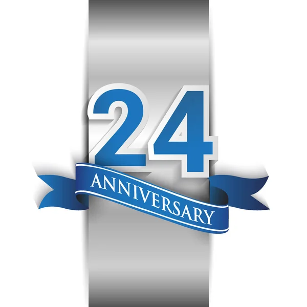 24E Verjaardag Viering Logo Vector Ontwerpelementen Van Het Sjabloon Voor — Stockvector