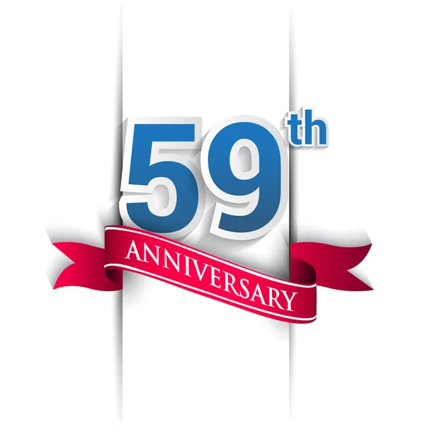 59ª Logotipo Comemoração Aniversário Festa Elementos Modelo Desenho Vetor Para —  Vetores de Stock