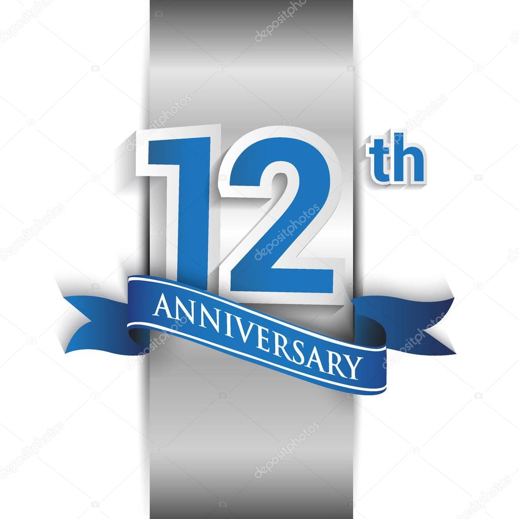 12th Anniversary celebration logo, Vector design template elements for your birthday party