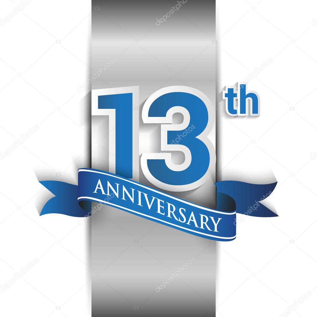 13th Anniversary celebration logo, Vector design template elements for your birthday party