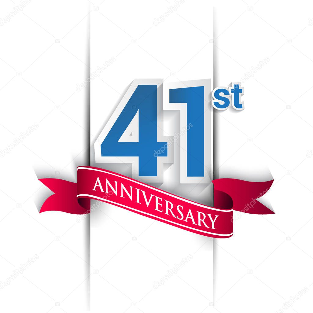 41st Anniversary celebration logo, Vector design template elements for your birthday party