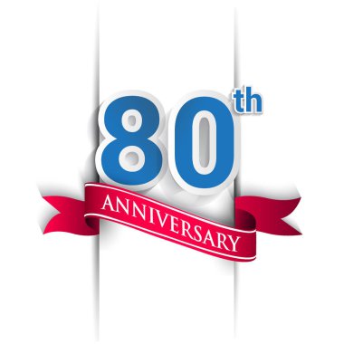 80 yıldönümü kutlama logosu, vektör tasarım şablonu öğeleri doğum günün için parti