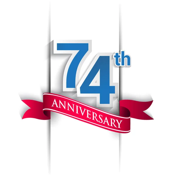 Logo Célébration 74E Anniversaire Éléments Modèle Conception Vectorielle Pour Votre — Image vectorielle