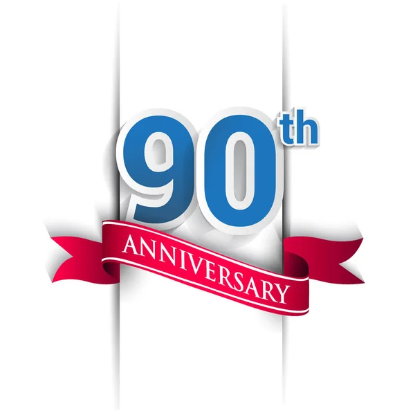 90Η Επέτειος Εορτασμού Λογότυπο Στοιχεία Πρότυπο Σχεδίασης Διανυσμάτων Για Γενέθλιά — Διανυσματικό Αρχείο