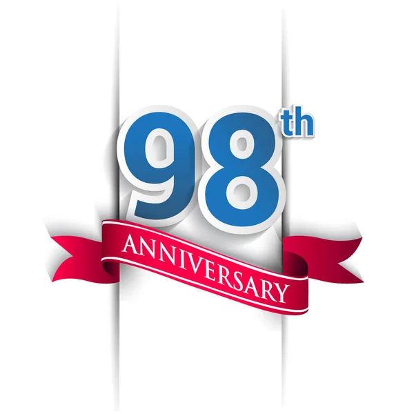Logo Célébration 98E Anniversaire Éléments Modèle Conception Vectorielle Pour Votre — Image vectorielle