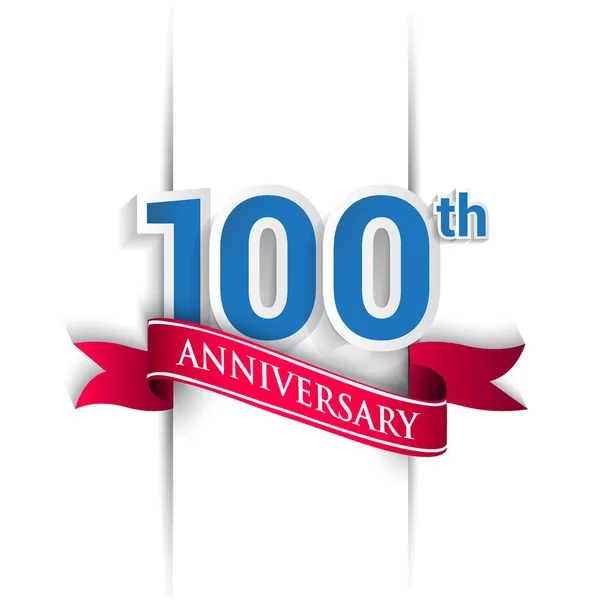 Logotipo Celebração Aniversário 100 Anos Elementos Modelo Projeto Vetor Para — Vetor de Stock