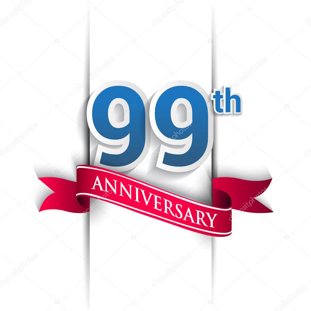 99th Anniversary celebration logo, Vector design template elements for your birthday party