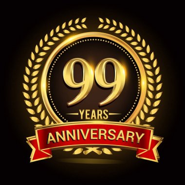 Çelenk, şerit ve altın yüzük logosu ile 99 yıl yıldönümünü kutluyor