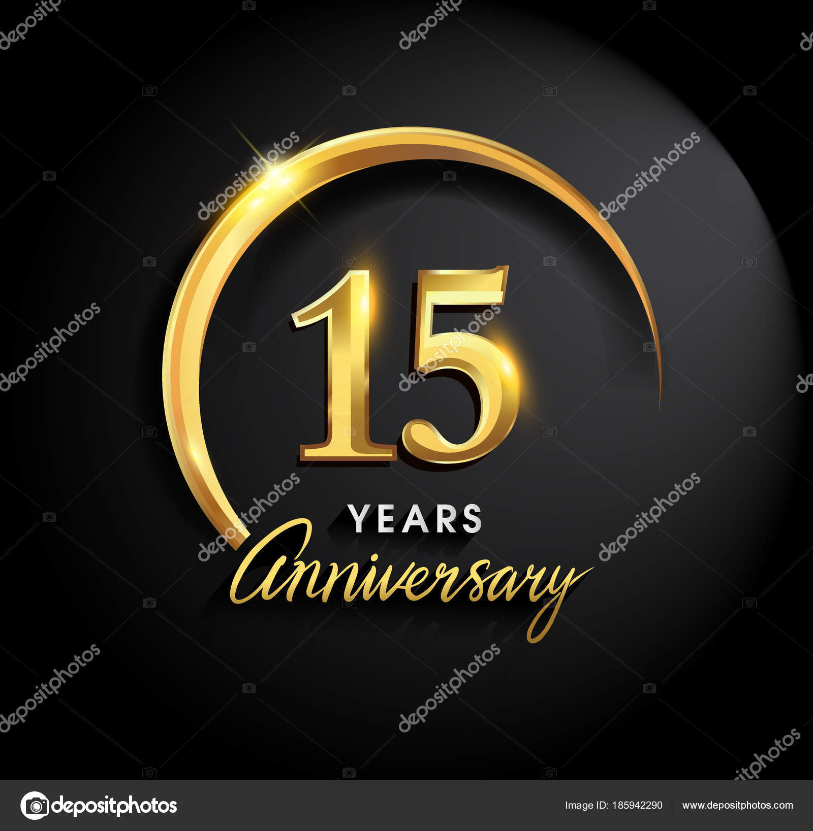 Años Celebración Del Aniversario Logo Aniversario Con Anillo Elegancia