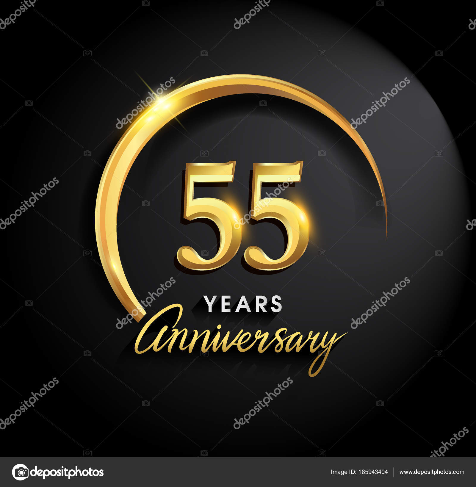 Years Anniversary Celebration Anniversary Logo Ring Elegance Golden Color Black Stock Vector C Vectorideas
