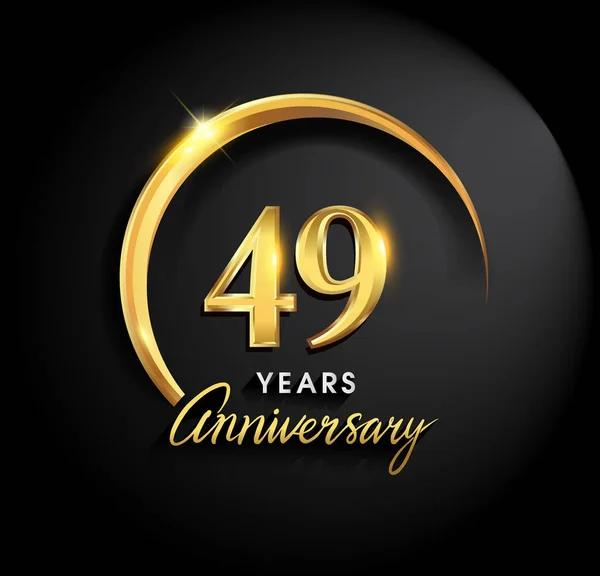 Years Anniversary Celebration Anniversary Logo Ring Elegance Golden Color Black — Stock Vector