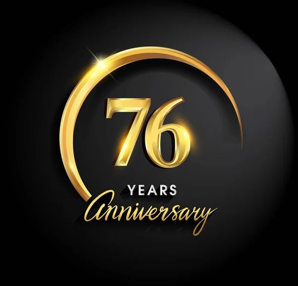 Years Anniversary Celebration Anniversary Logo Ring Elegance Golden Color Black — Stock Vector