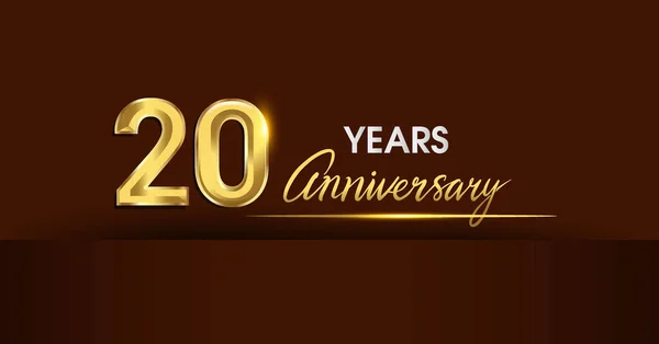Χρόνια Επέτειο Εορτασμού Λογότυπο Λογότυπος Της Επετείου Χρυσαφί Χρώμα Και — Διανυσματικό Αρχείο