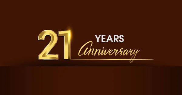 Yıl Yıldönümü Kutlama Logo Altın Rengi Koyu Arka Plan Kutlama — Stok Vektör