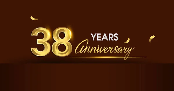 Años Logotipo Celebración Del Aniversario Logotipo Aniversario Con Color Dorado — Archivo Imágenes Vectoriales