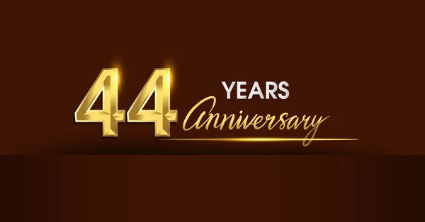 Yıl Yıldönümü Kutlama Logo Altın Rengi Koyu Arka Plan Kutlama — Stok Vektör