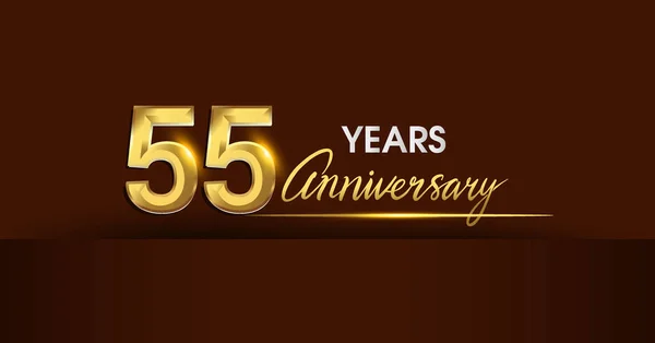 Years Anniversary Celebration Logotype Anniversary Logo Golden Color Gold Confetti — Stock Vector