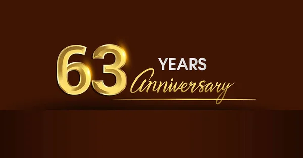 Anni Anniversario Celebrazione Logotipo Logo Anniversario Con Colore Dorato Coriandoli — Vettoriale Stock