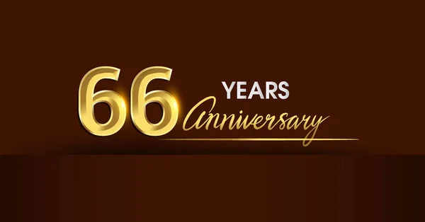 Jaar Verjaardag Viering Logo Verjaardagslogo Met Gouden Kleur Gouden Confetti — Stockvector