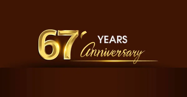 Logo Celebración Del Aniversario Logotipo Aniversario Con Color Dorado Confeti — Archivo Imágenes Vectoriales