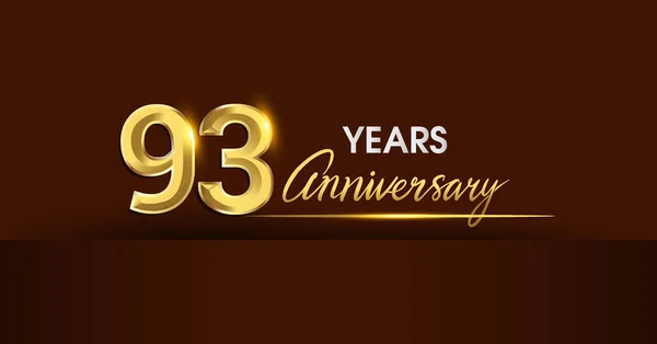 Jaar Verjaardag Viering Logo Verjaardagslogo Met Gouden Kleur Gouden Confetti — Stockvector