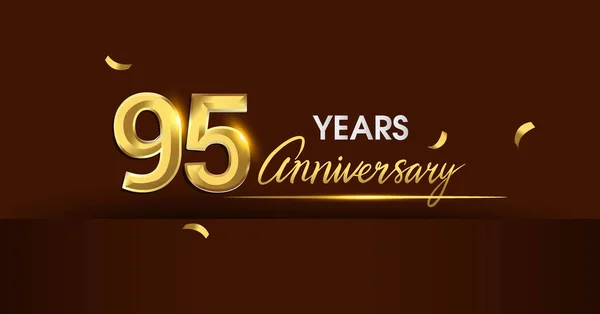 Logotipo Celebración Años Logotipo Aniversario Con Color Dorado Confeti Oro — Archivo Imágenes Vectoriales