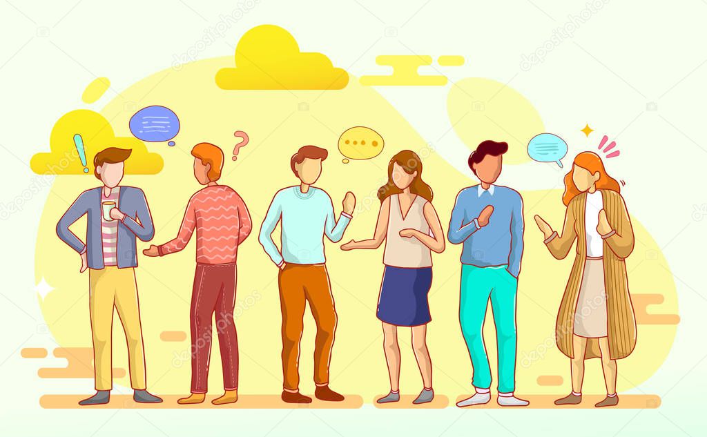 people talking banner, simply vector illustration 